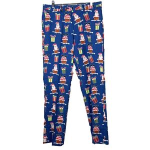 OppoSuits PANTS ONLY Mens US 34 Blue Christmas Present‎ Santa Claus Holiday